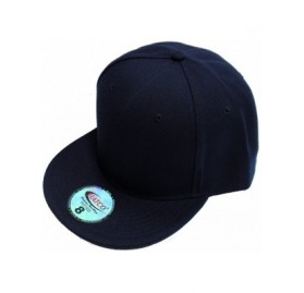 Baseball Caps The Real Original Fitted Flat-Bill Hats True-Fit - Navy - C918CZ8YH59 $9.73