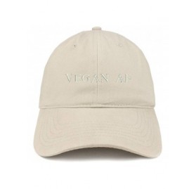 Baseball Caps Vegan Af Embroidered Soft Crown 100% Brushed Cotton Cap - Stone - CB12IZKQO21 $21.46