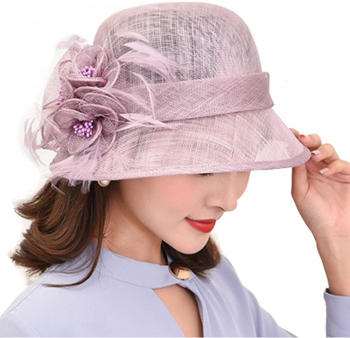 Sun Hats Women's Sinamay Straw Cloche Sun Hat - Lavender - CA18U9G69G8 $76.18