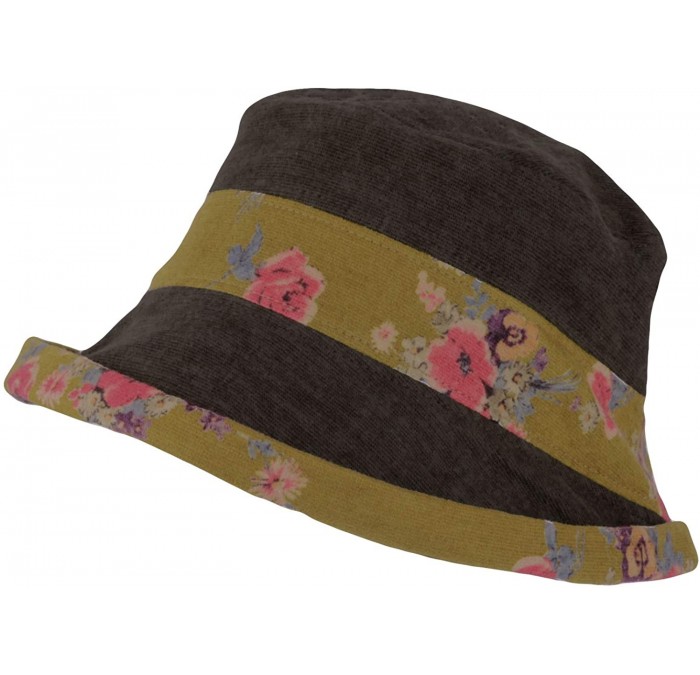 Bucket Hats Bucket Hat Packable Floral Fall Winter Women Lady Cap SLB1233 - Brown - C418A9MGOOZ $46.88