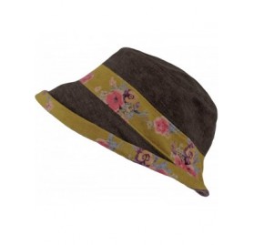 Bucket Hats Bucket Hat Packable Floral Fall Winter Women Lady Cap SLB1233 - Brown - C418A9MGOOZ $18.51