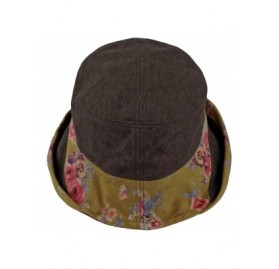 Bucket Hats Bucket Hat Packable Floral Fall Winter Women Lady Cap SLB1233 - Brown - C418A9MGOOZ $18.51