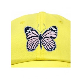 Baseball Caps Pink Butterfly Hat Cute Womens Gift Embroidered Girls Cap - Minion Yellow - CJ18S03LI72 $18.52