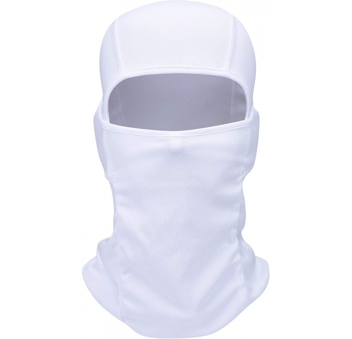 Balaclavas Balaclava Face Mask Adjustable Windproof UV Protection Hood - White - CI18T0K8DES $21.94