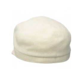 Newsboy Caps Women's Crystal Cap Wool with Rhinstone Broach - Winter White - CX17YZHNC2U $39.55