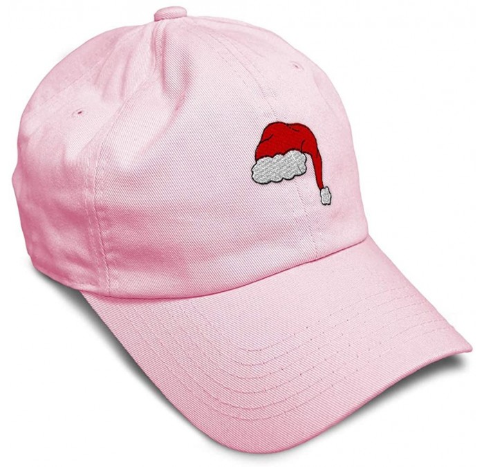 Baseball Caps Custom Soft Baseball Cap Santa Hat Embroidery Dad Hats for Men & Women - Soft Pink - CT18SLZCDZ6 $26.75