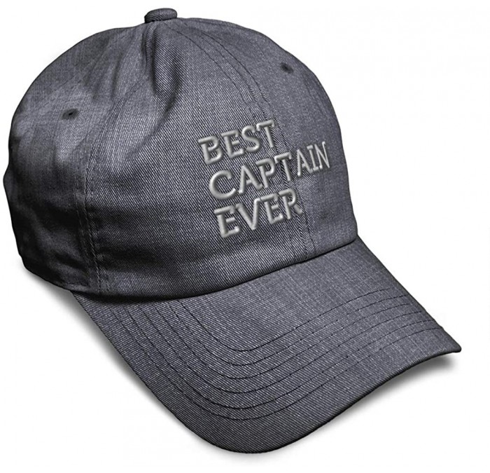 Baseball Caps Custom Soft Baseball Cap Best Captain Ever Embroidery Dad Hats for Men & Women - Dark Denim - C718AAZ42U5 $26.59