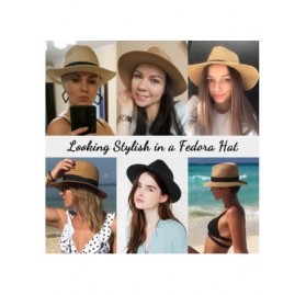 Fedoras Belt Fedora Hats for Women - Men Straw or Felt Hat Wide Brim Hat Women Sun Hat - CY18CX4I3YA $13.19