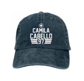 Baseball Caps Camila Cabello Hats Adjustable Vintage Washed Denim Baseball Cap Casquette - Navy - CS18TR7AH0S $13.80