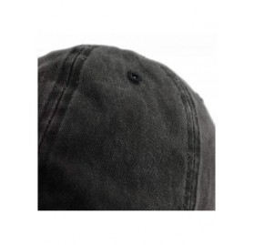 Baseball Caps Camila Cabello Hats Adjustable Vintage Washed Denim Baseball Cap Casquette - Navy - CS18TR7AH0S $13.80