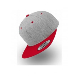 Baseball Caps Custom Hat. 6089 Snapback. Embroidered. Place Your Own Text - Heather/Red - C9188Z92DMR $21.24