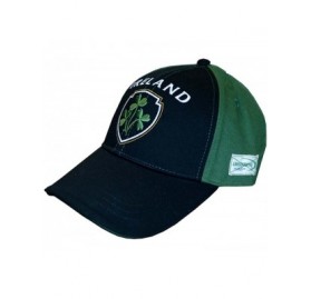 Baseball Caps Baseball Cap with Half Green- Half Black with Embossed Ireland and Shamrock Crest - C911ZF0TJH7 $13.24