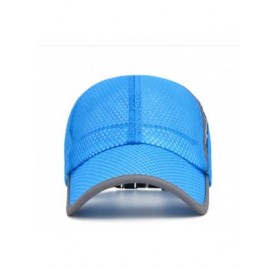 Baseball Caps Men's Outdoor Quick Dry Mesh Baseball Cap Adjustable Lightweight Sun Hat for Running Hiking - Blue - C718OS509R...