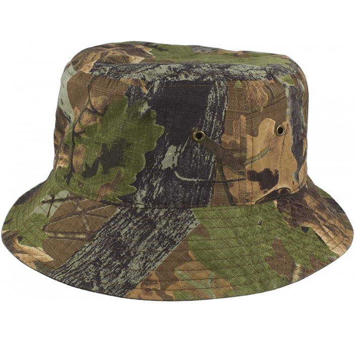Bucket Hats 100% Cotton Packable Fishing Hunting Summer Travel Bucket Cap Hat - Hunter Camo - CZ18HACHZW7 $31.89