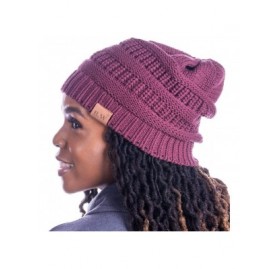 Skullies & Beanies Women's Winter Hat - Slouchy Beanie Satin Lined Hat for Women - 002-burgundy - C4193QL3940 $16.09