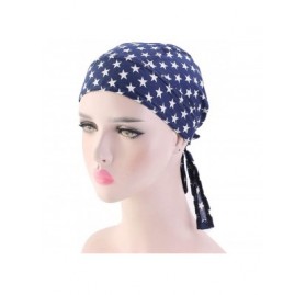 Skullies & Beanies Women Turban Hat Hair Wrap African Jersey Magic Headband Turbans Headwrap Bohemian Boho Chemo Cap - Blue P...