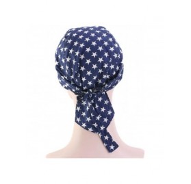 Skullies & Beanies Women Turban Hat Hair Wrap African Jersey Magic Headband Turbans Headwrap Bohemian Boho Chemo Cap - Blue P...