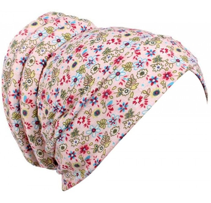 Skullies & Beanies Chemo Floral Beanie Shower Scarf Turban Multifunctional Head Wrap Cap - A - CB185XXUMH3 $18.03