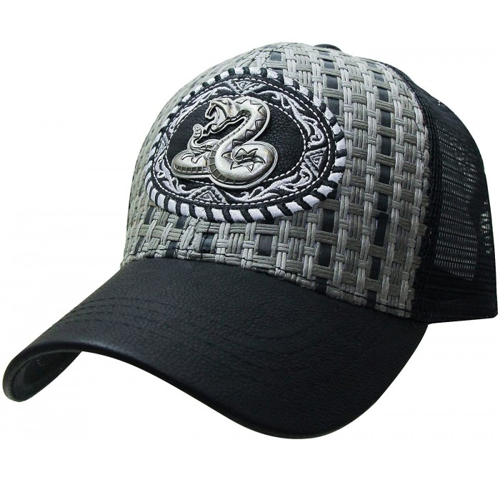 Baseball Caps Animal Trucker Baseball Cap Mesh Hat Multi Colors Casual Artificial Leather - Snake-black - CN12H8VB4GT $23.21