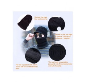 Skullies & Beanies Winter Warm Knitted Balaclava Hat Scarf Ski Knit Caps - Black - CH18H6Y025U $8.38