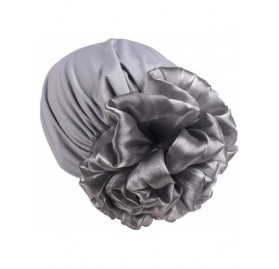 Skullies & Beanies Women Flower Elastic Turban Beanie Head Scarf wrap Chemo Cap hat for Cancer Patient - Grey 1 - CB18HGKUOGG...