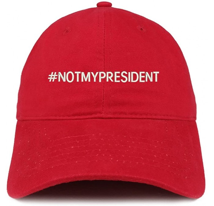 Baseball Caps Hashtag Not My President Embroidered Soft Cotton Adjustable Cap Dad Hat - Red - CM12O66LX4C $33.58