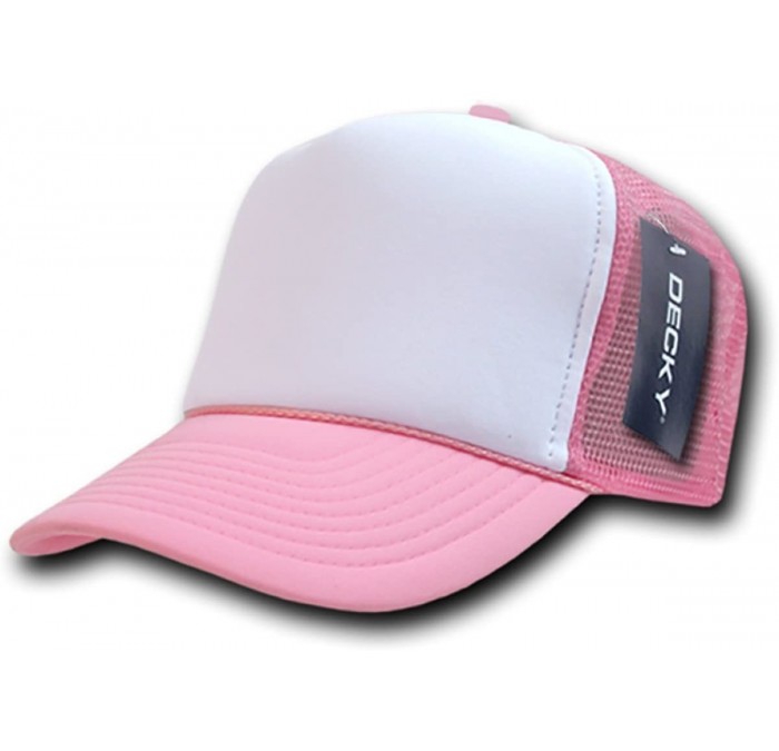 Baseball Caps 2 Tone Trucker Cap - Pink / White - C71199QF1QB $9.78