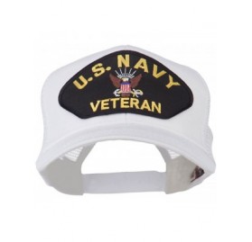 Baseball Caps US Navy Veteran Military Patch Mesh Back Cap - White - C211MJ3RDQR $24.31