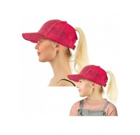 Baseball Caps Kids Ponytail Hat-Girls Baseball Cap with High Bun Messy Ponytail Hole Sun Visor Caps Fit Age 2-8 - CQ18TITN3ES...