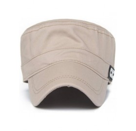 Baseball Caps Cotton Cadet Cap Army Military Caps Flat Hats Unique Design Big Head - Style02-beige - CT12091LEKB $11.19