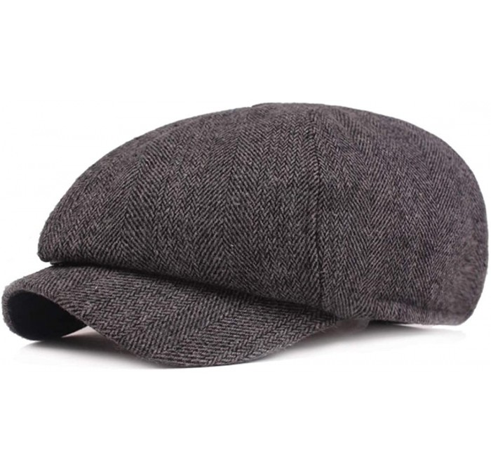 Newsboy Caps Cotton Flat Cap Converse Snapback Newsboy Hat Men Beret Cabbie - 303-dark Gray - CH18Z3X532R $15.58