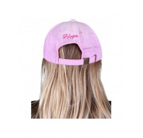 Baseball Caps Women's Breast Cancer Awareness Pink Ribbon Logo Hope Shredded Baseball Hat Cap - Pink - C417YXDHZ6H $10.44