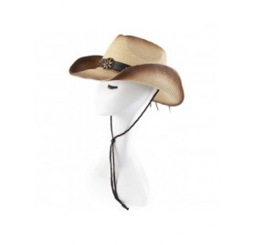 Cowboy Hats Adult Sun Straw Western Cowboy Hat Colored - Rice - CL182L2AHCS $40.47