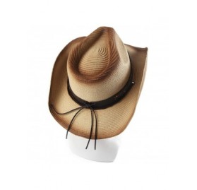 Cowboy Hats Adult Sun Straw Western Cowboy Hat Colored - Rice - CL182L2AHCS $40.47