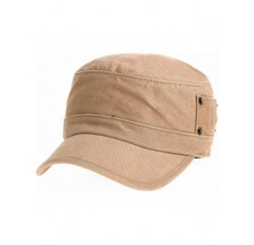 Baseball Caps Cadet Cap Cotton Vintage Hat Side Revets NC4731 - Beige - C6183ATHHOE $18.08