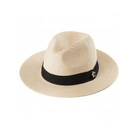 Sun Hats Straw Fedora Hats for Women - Summer Hat Womens Sun Hats Beach Hat Panama Sunhat - CO18CGSI0DE $13.42
