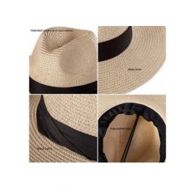 Sun Hats Straw Fedora Hats for Women - Summer Hat Womens Sun Hats Beach Hat Panama Sunhat - CO18CGSI0DE $13.42