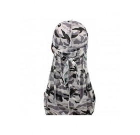 Skullies & Beanies Satin Silky Durag Long Tail Headwraps Soft Beanies for Men Women - Camouflage Set 5 - C618UZWWD8S $9.19