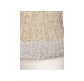 Skullies & Beanies Women's Double Pom Pom Beanie Warm Winter Knit Hat Cute Animal Look - Faux Fur Double Pom - Beige Grey - C...