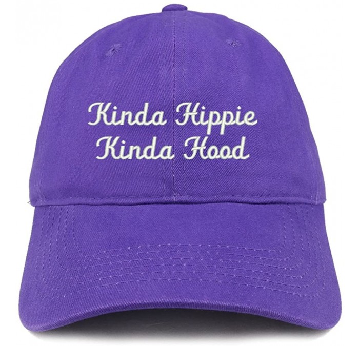 Baseball Caps Kinda Hippie Kinda Hood Embroidered Brushed Cotton Cap - Purple - CV188T6CSA6 $36.16