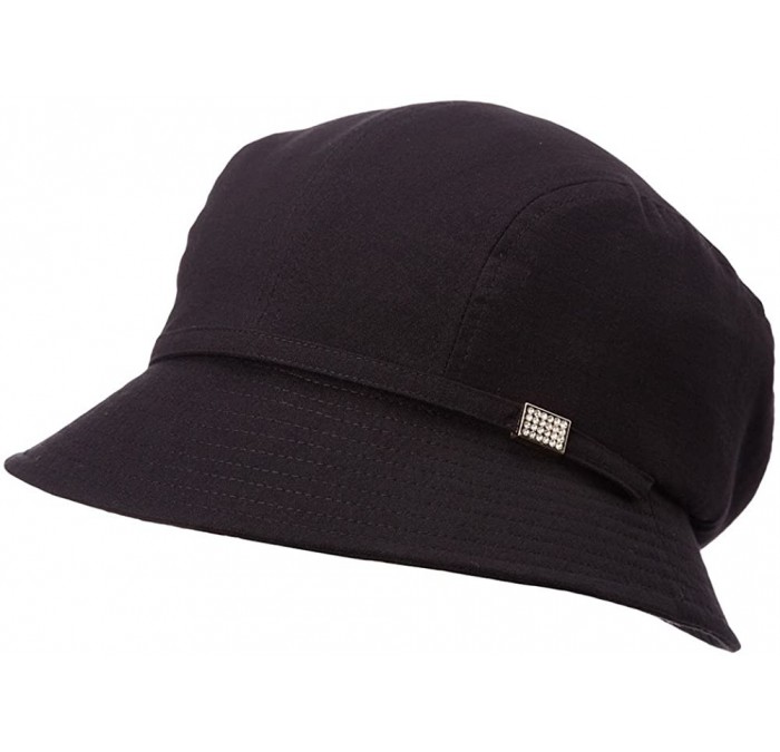 Skullies & Beanies Packable Sun Bucket Short Brim Hat for Women with String Beach Travel Bonnie SPF Protection Black 56-58cm ...
