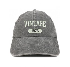 Baseball Caps Vintage 1976 Embroidered 44th Birthday Soft Crown Washed Cotton Cap - Black - CL180WWH5XH $22.67