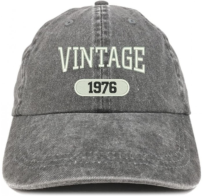 Baseball Caps Vintage 1976 Embroidered 44th Birthday Soft Crown Washed Cotton Cap - Black - CL180WWH5XH $34.01