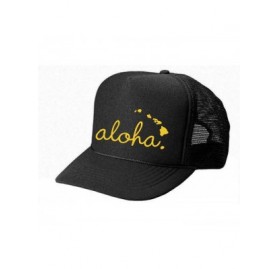 Baseball Caps Hawaii Honolulu HAT - Aloha - Cool Stylish Apparel Accessories - Black-silver Print - CE18562YUE0 $15.88