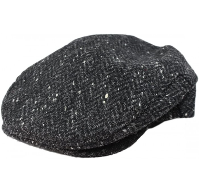 Newsboy Caps Irish Cap 100% Irish Wool Tweed Charcoal Fleck Made in Ireland - CA116A2EJAJ $82.64