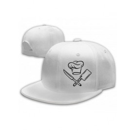 Baseball Caps Cooking Hat with Knives Snapback Flat Baseball Cap Unisex Adjustable - White - C8196XMU26W $12.58