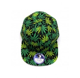 Baseball Caps Marijuana Weed Leaf Cannabis Snapback Hat Cap - All Over Green - CW121QXYHHN $26.40