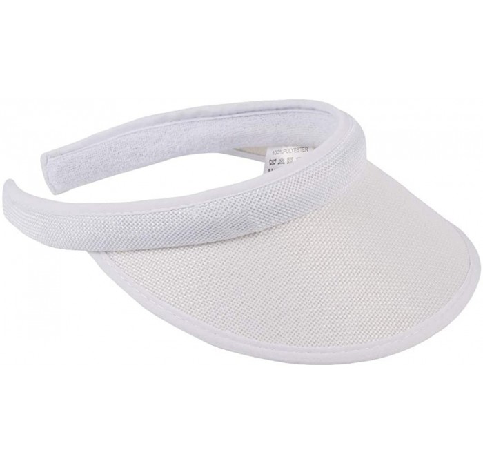 Sun Hats Women Hats Summer Sun UV Protection Visor Wide Brim Clip on Beach Pool Golf Cap for Girls - White - CJ18SDKEMMK $7.97