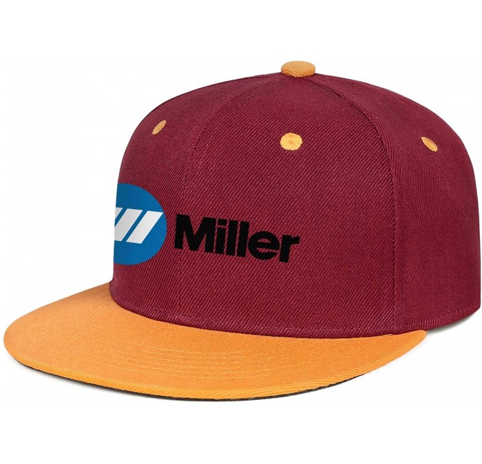 Baseball Caps Mens Miller-Electric- Baseball Caps Vintage Adjustable Trucker Hats Golf Caps - Burgundy-64 - CM18ZLHKN2Q $34.87