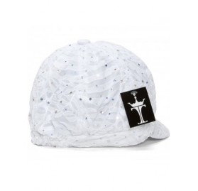 Newsboy Caps Glitter Sequin Trim Newsboy Hat - White - CH11TN47EIH $14.13